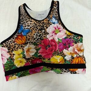 Johnny Was active floral and colorful sportsbra size M
